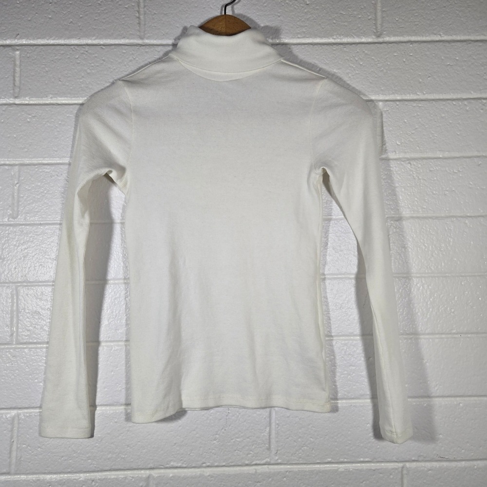 BP Nordstrom Micro Ribbed Turtleneck Long Sleeve Top‎ Small Classic Minimalist